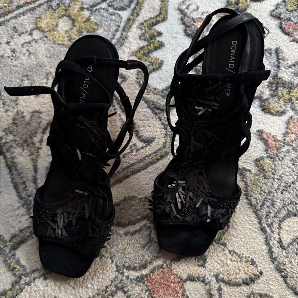 Donald J. Pliner Black Strappy Heels